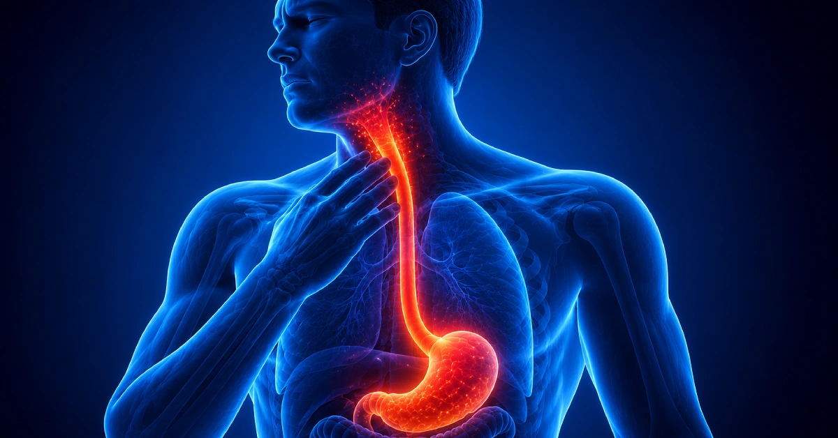 Medical image representing reflux, GERD, and LPR digestive health support